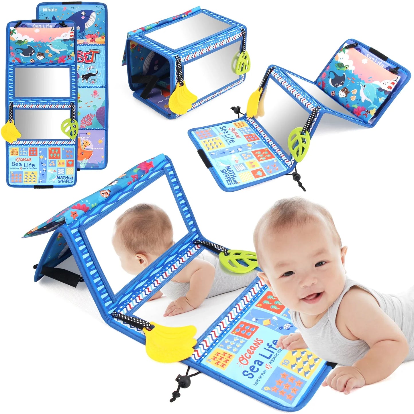 Sensory Safari™ Tummy Time Book & Mirror Set