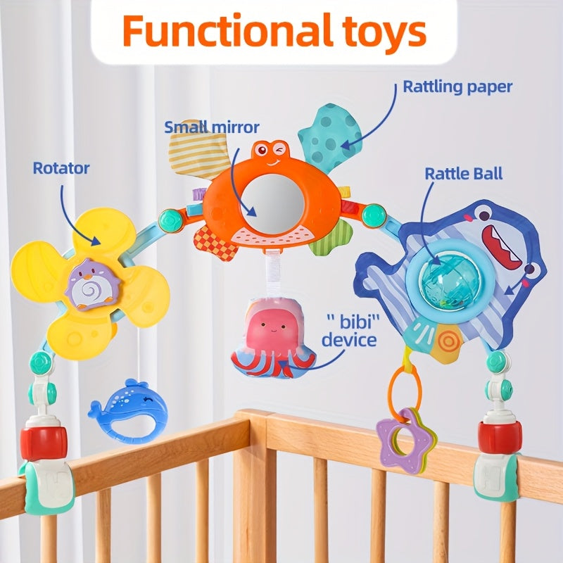 SeaSnuggle™ Hanging Rattle Set – Ocean-Themed Sensory Toys