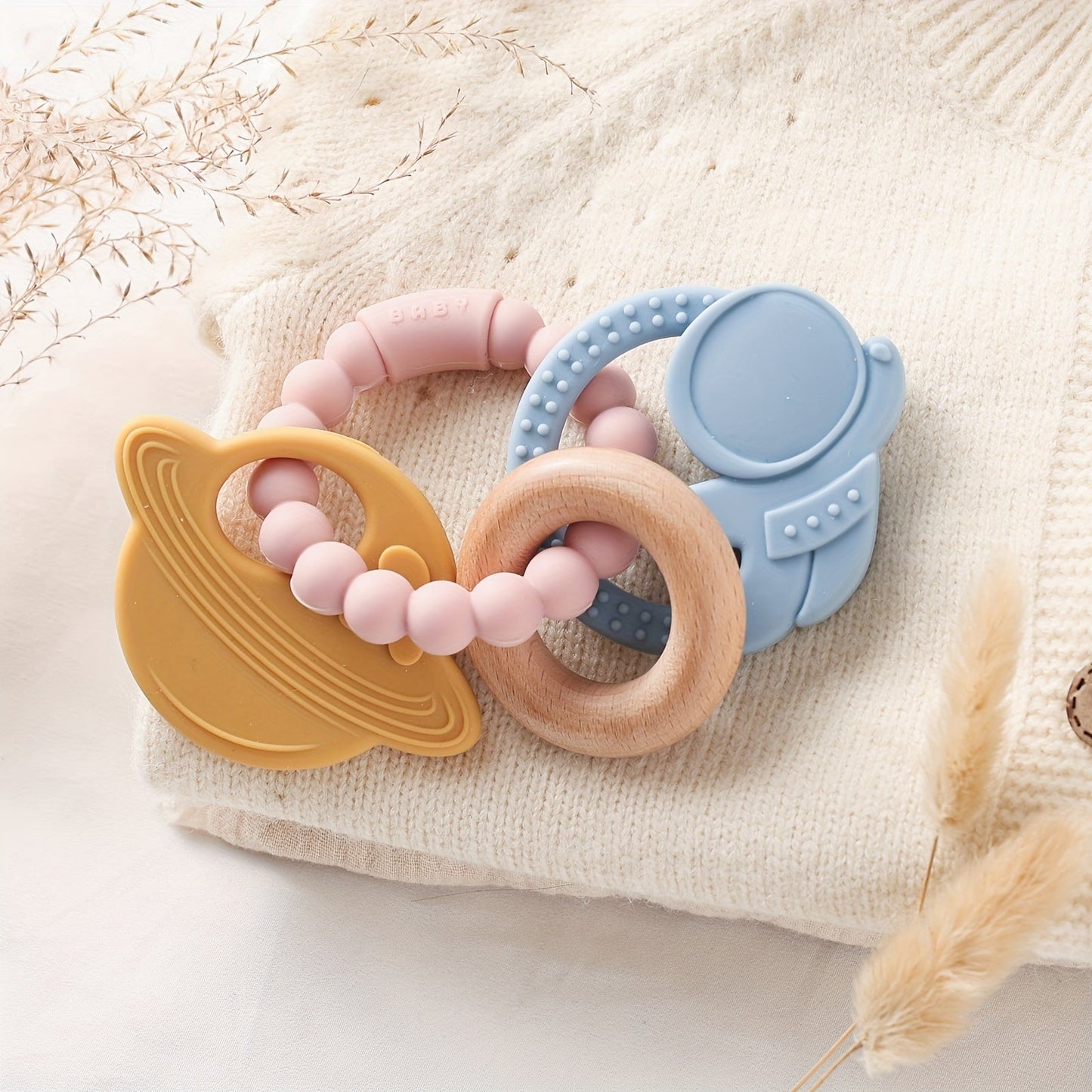 CosmoChew™ Wooden & Silicone Teether Set