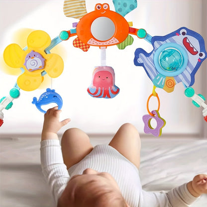 SeaSnuggle™ Hanging Rattle Set – Ocean-Themed Sensory Toys