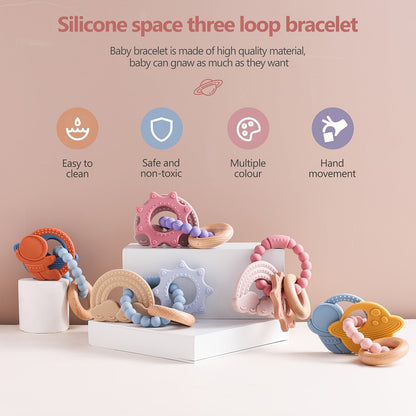 CosmoChew™ Wooden & Silicone Teether Set