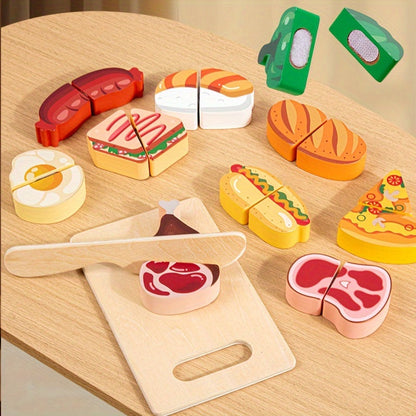 Slice & Learn Food Set – Montessori Pretend Play