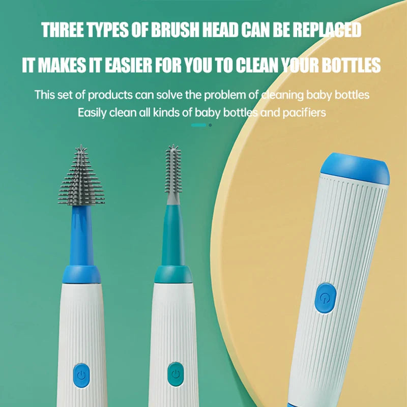 SpinClean™ Electric Bottle Brush – Effortless, Deep Cleaning for Baby Essentials