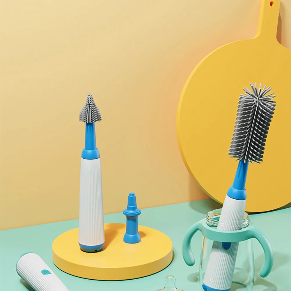 SpinClean™ Electric Bottle Brush – Effortless, Deep Cleaning for Baby Essentials