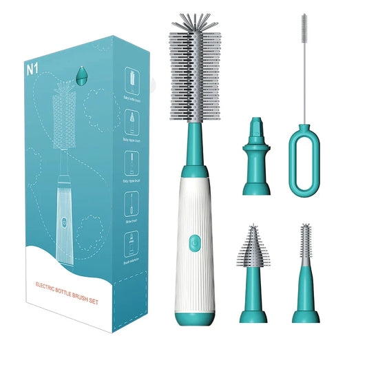SpinClean™ Electric Bottle Brush – Effortless, Deep Cleaning for Baby Essentials
