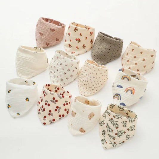 DribbleBloom™ Muslin Bandana Bibs