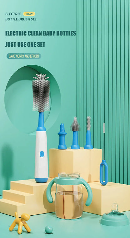 SpinClean™ Electric Bottle Brush – Effortless, Deep Cleaning for Baby Essentials