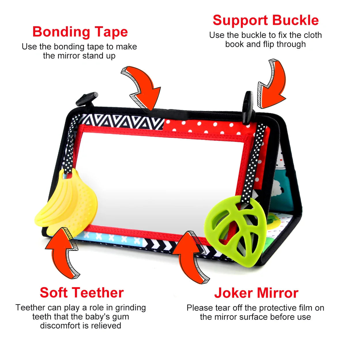 Sensory Safari™ Tummy Time Book & Mirror Set