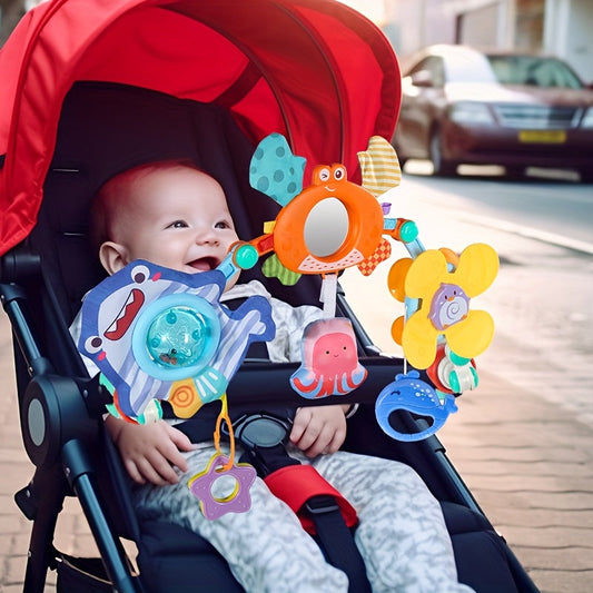 SeaSnuggle™ Hanging Rattle Set – Ocean-Themed Sensory Toys