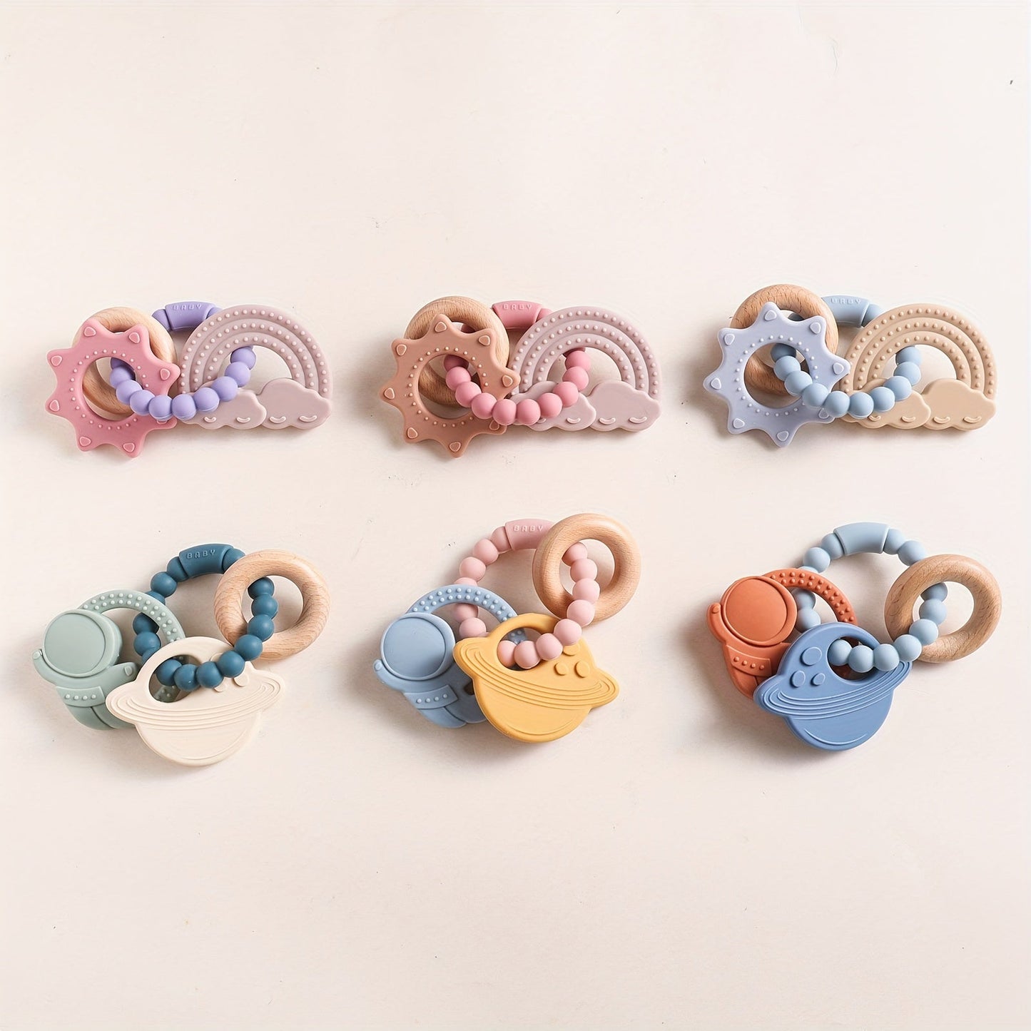 CosmoChew™ Wooden & Silicone Teether Set